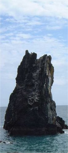 A stack just off shore in Cornwall